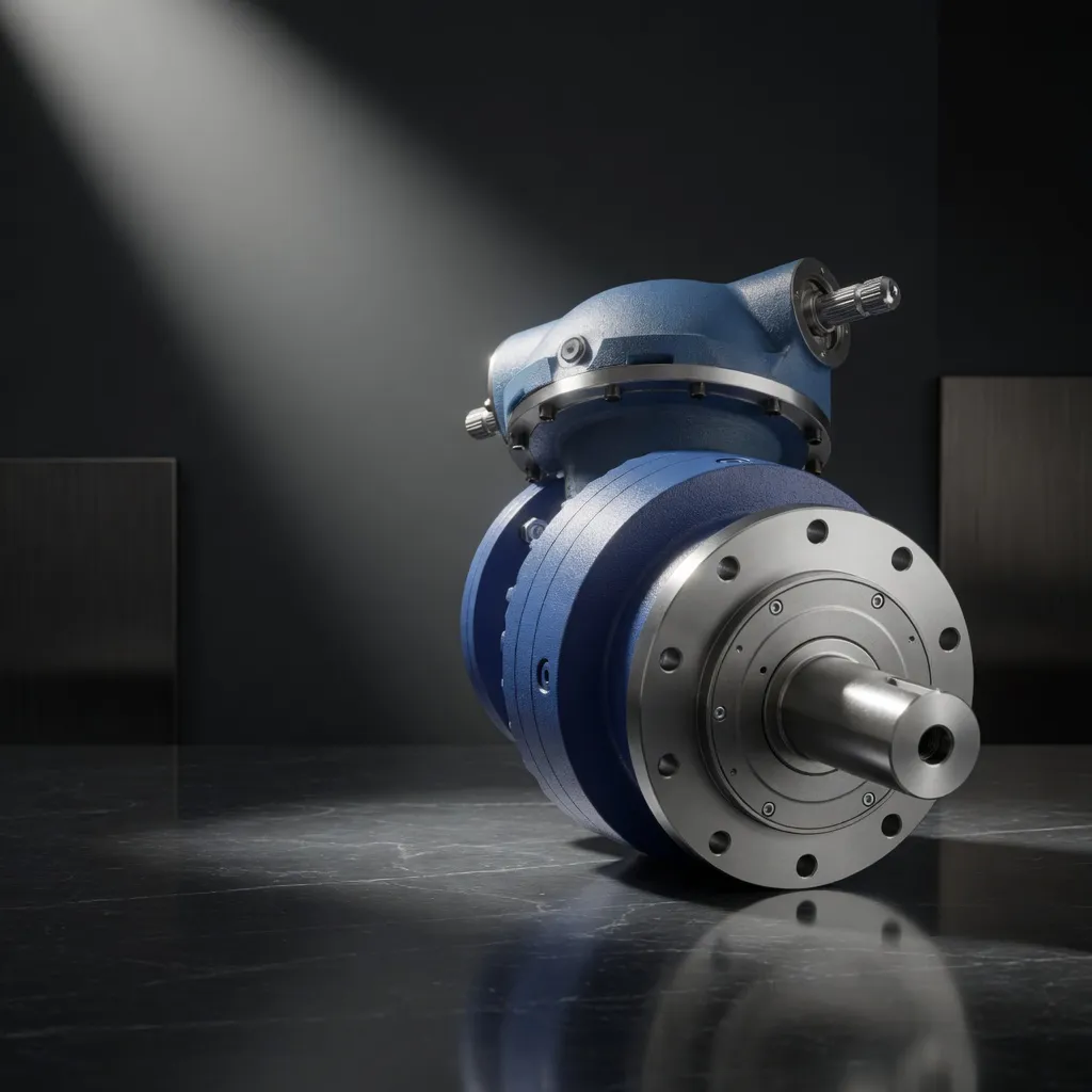 Planetary gear reducer cutaway showing sun gear and planet gears